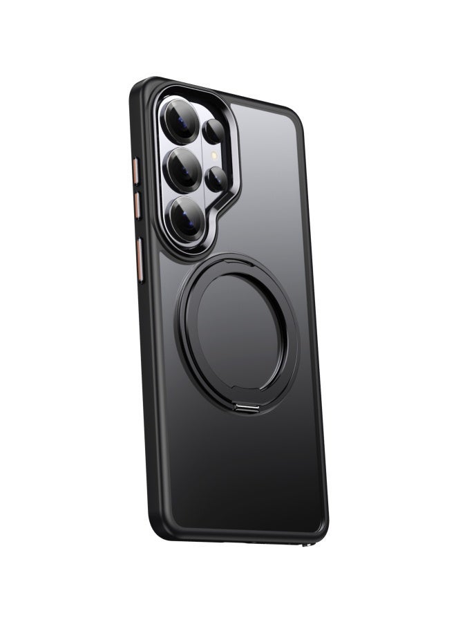 فَرَحُوم غطاء هاتف مغناطيسي لسامسونج جالاكسي S26 ألترا مع حامل دوّار 360°، متوافق مع MagSafe، نحيف شفاف بلمسة مطفية، مقاوم للصدمات ومضاد لبصمات الأصابع – أسود - Image 2